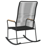 Garden Rocking Chair Black 59x79.5x104 cm PVC Rattan - 45-Degree Angle