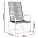Garden Rocking Chair Black 59x79.5x104 cm PVC Rattan - Close-Up Angle