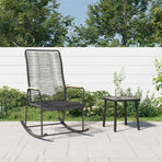 Garden Rocking Chair Black 59x79.5x104 cm PVC Rattan