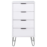 Drawer Cabinet White 45x39.5x90.3 cm Solid Pine Wood - Front View