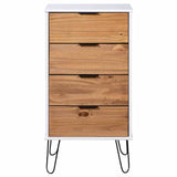 Drawer Cabinet Light Wood and White 45x39.5x90.3 cm Pine Wood