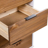 Drawer Cabinet Light Wood and White 45x39.5x90.3 cm Pine Wood