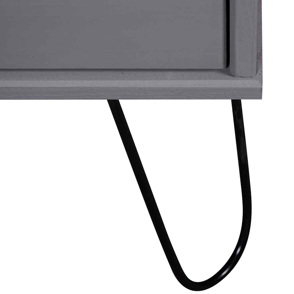 Drawer Cabinet Grey 76.5x39.5x90.3 cm Solid Pine Wood