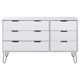 Drawer Cabinet White 119.3x39.5x73.6 cm Solid Pine Wood