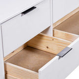 Drawer Cabinet White 119.3x39.5x73.6 cm Solid Pine Wood - Top-Down View