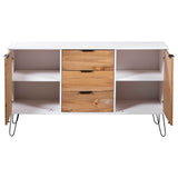 Sideboard New York 130,6 x 43 x 73,6 cm Solid pine wood - Top-Down View