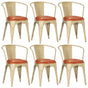 Dining Chairs 6 pcs Brown Real Leather