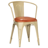 Dining Chairs 6 pcs Brown Real Leather