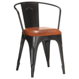 Dining Chairs 4 pcs Brown Real Leather