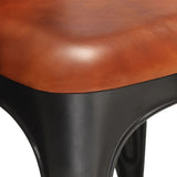 Dining Chairs 4 pcs Brown Real Leather