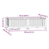 Raised Bed 80x40x23 cm Polypropylene - Low Angle