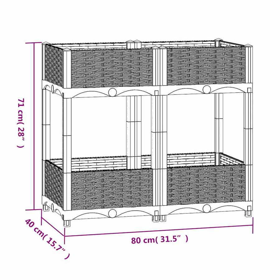 Raised Bed 80x40x71 cm Polypropylene