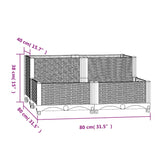 Raised Bed 80x80x38 cm Polypropylene - Close-Up Angle