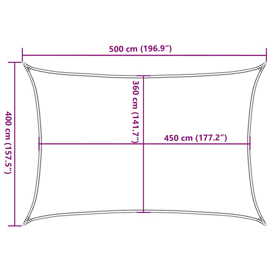 Sunshade Sail 160 g/mÂ² Cream 4x5 m HDPE