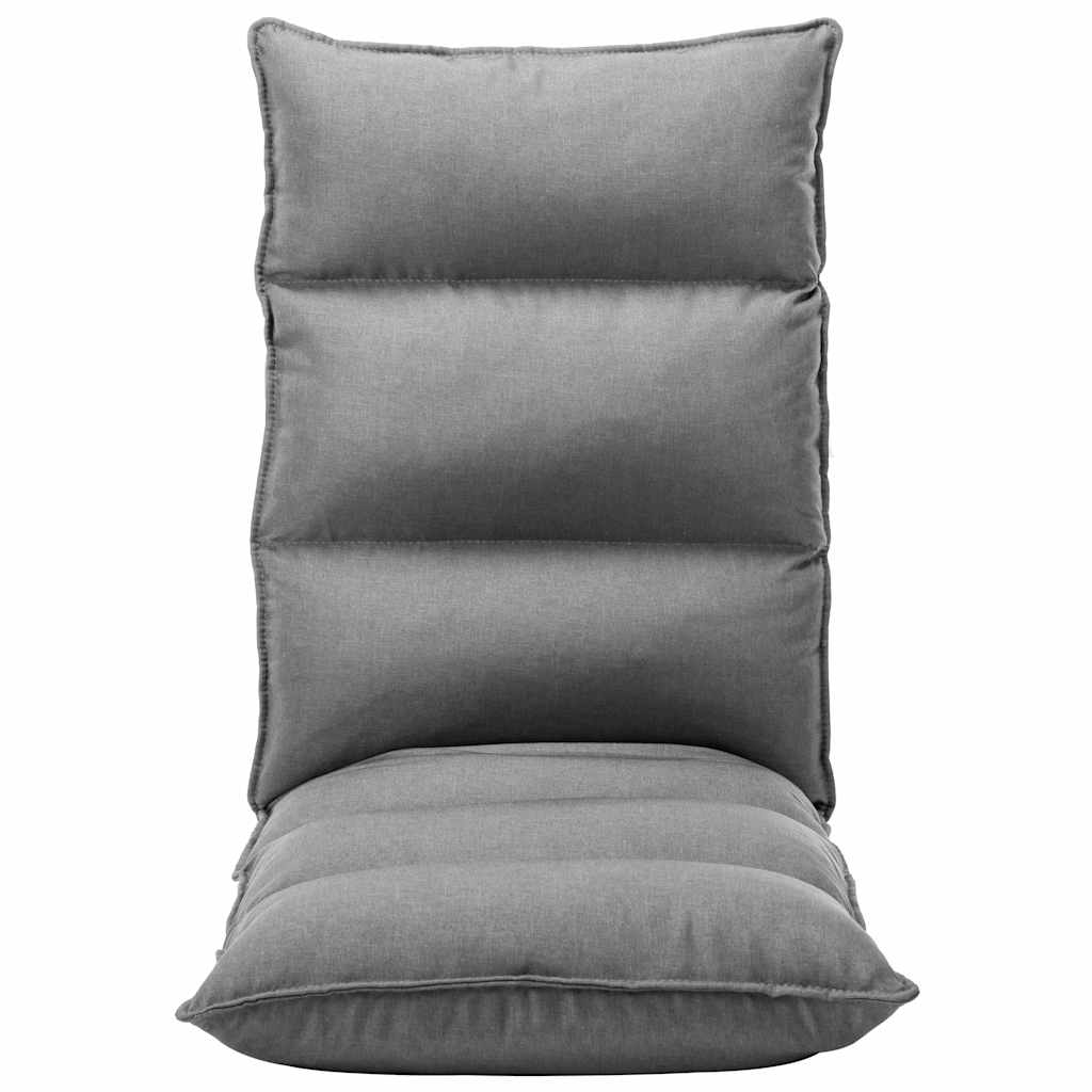 Folding Floor Chair Light Grey Fabric