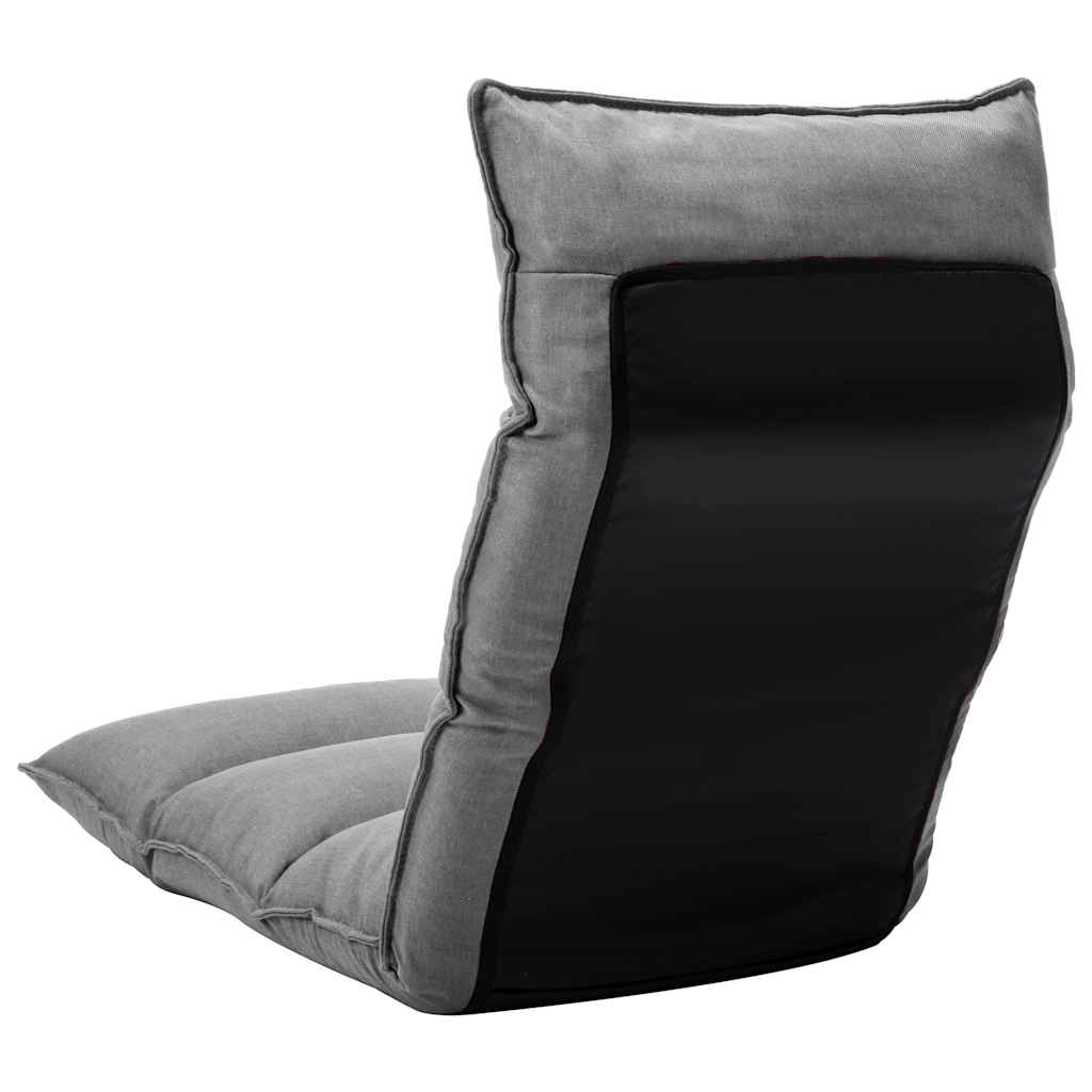 Folding Floor Chair Light Grey Fabric