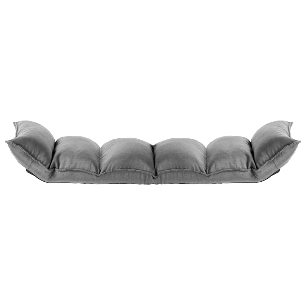Folding Floor Chair Light Grey Fabric