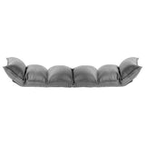 Folding Floor Chair Light Grey Fabric