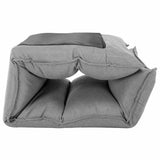 Folding Floor Chair Light Grey Fabric - Close-Up Angle