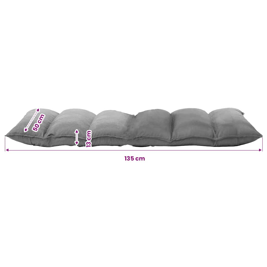 Folding Floor Chair Light Grey Fabric