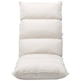 Folding Floor Chair Cream Fabric - Front View