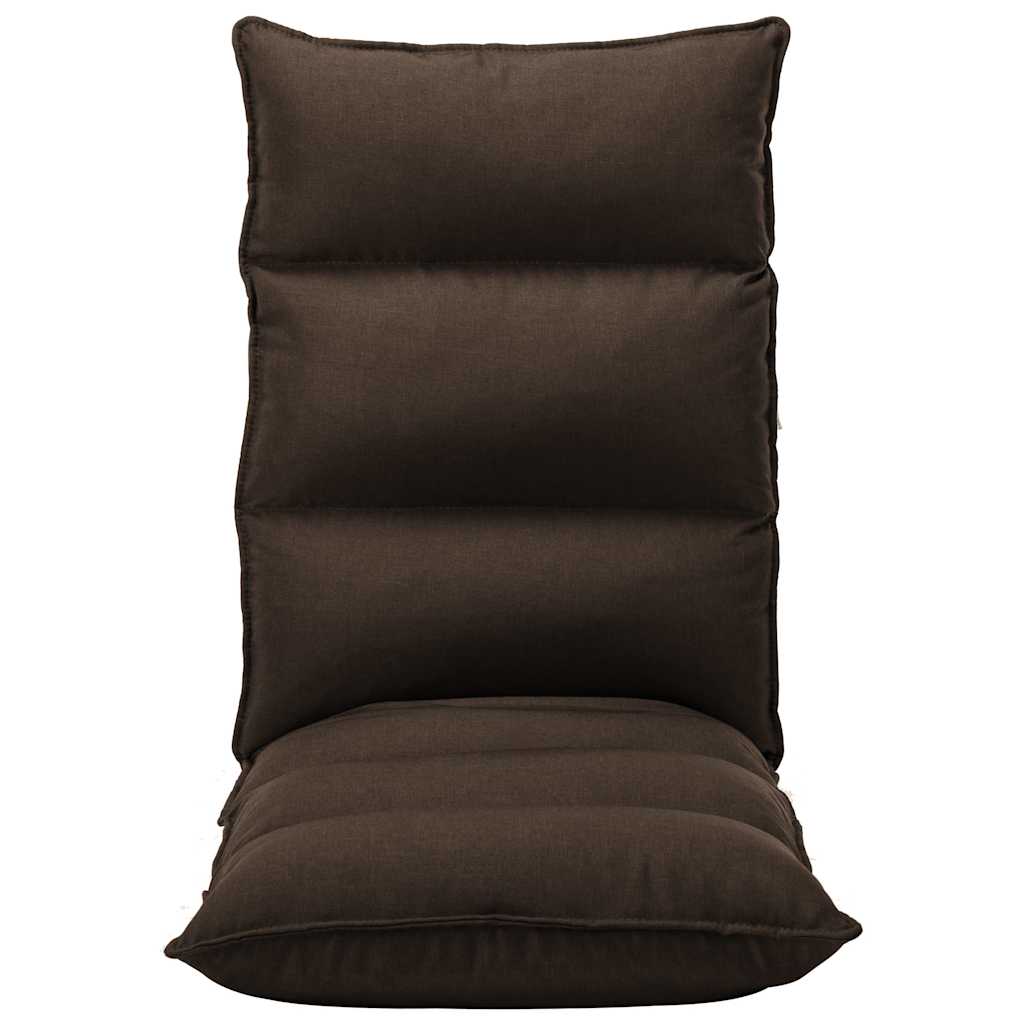 Folding Floor Chair Brown Fabric
