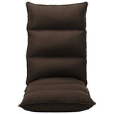 Folding Floor Chair Brown Fabric