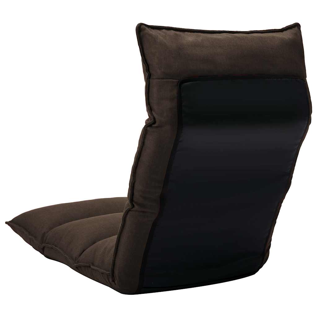 Folding Floor Chair Brown Fabric