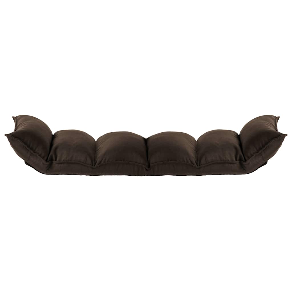 Folding Floor Chair Brown Fabric