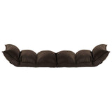 Folding Floor Chair Brown Fabric