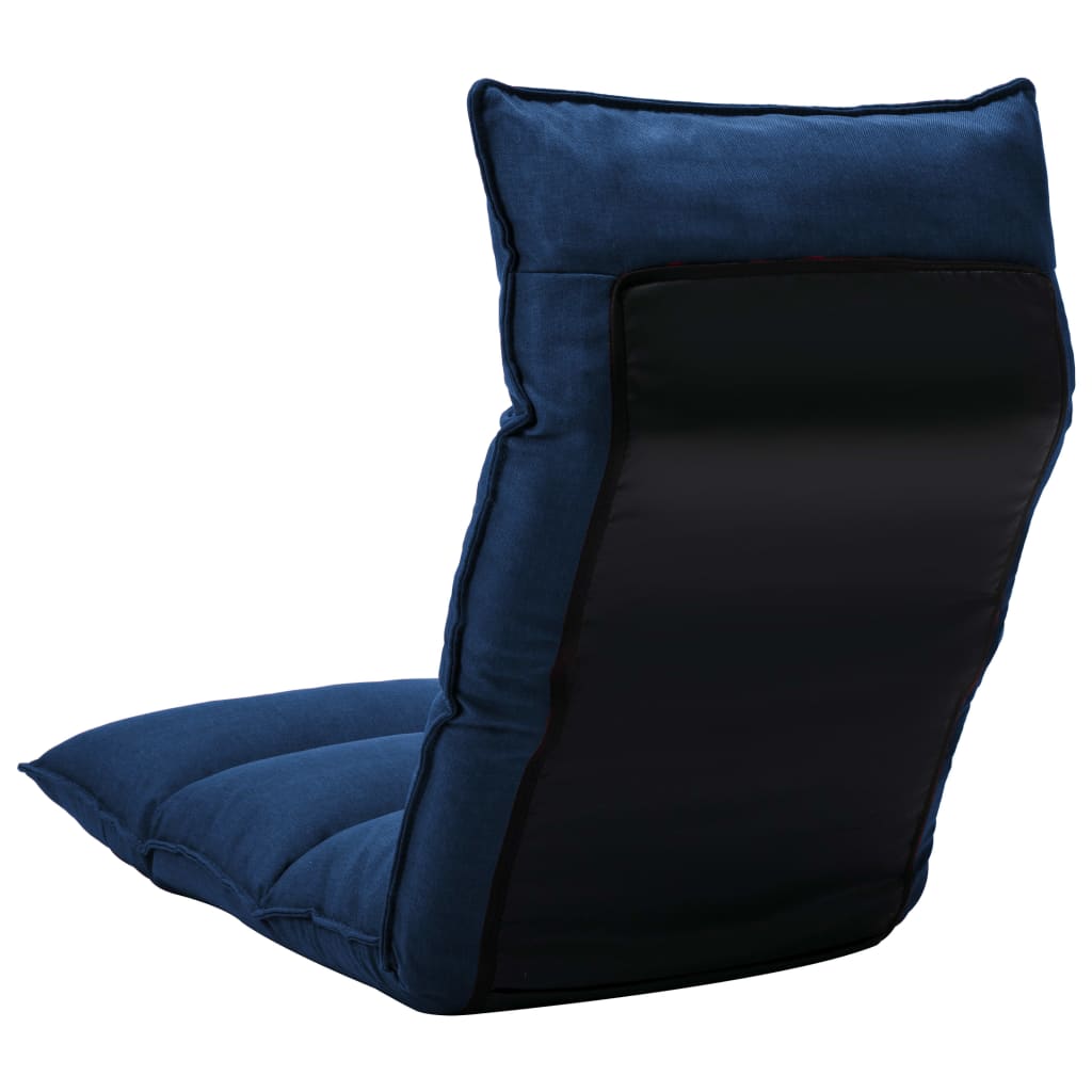 Folding Floor Chair Blue Fabric