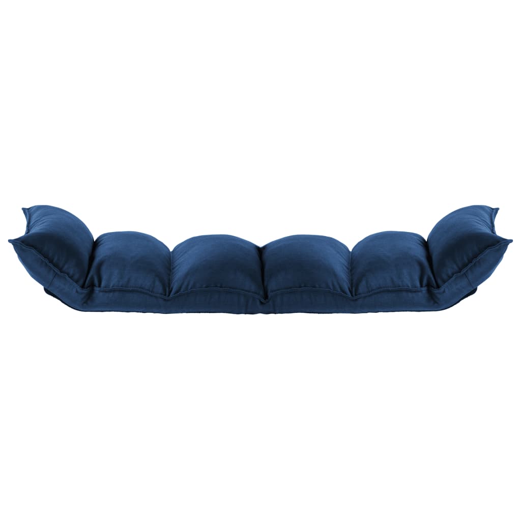 Folding Floor Chair Blue Fabric