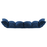 Folding Floor Chair Blue Fabric - 45-Degree Angle