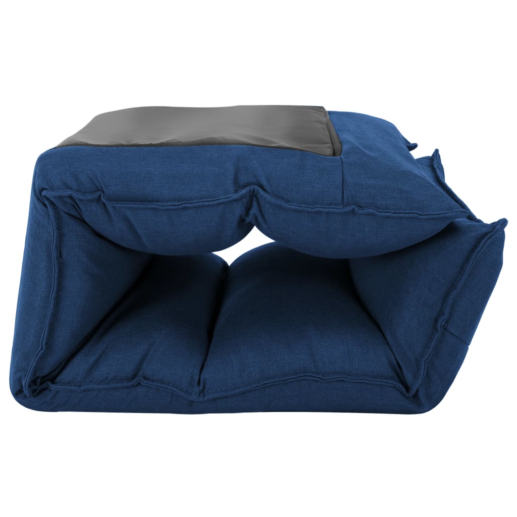 Folding Floor Chair Blue Fabric