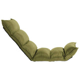 Folding Floor Chair Green Fabric - Side View