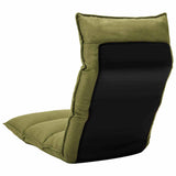 Folding Floor Chair Green Fabric - Top-Down View