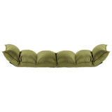 Folding Floor Chair Green Fabric - 45-Degree Angle