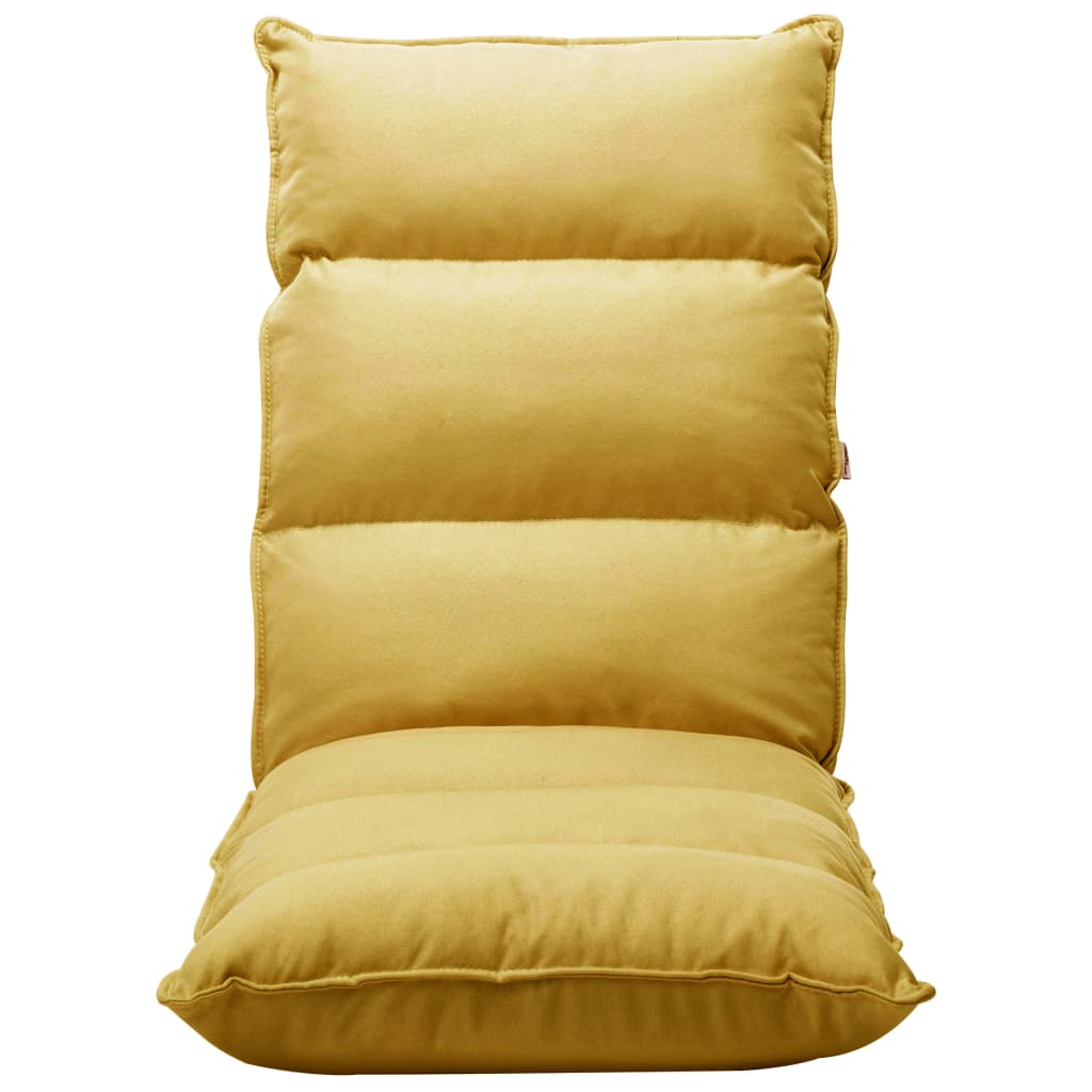 Folding Floor Chair Mustard Yellow Fabric