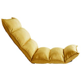 Folding Floor Chair Mustard Yellow Fabric - Side View