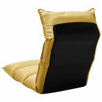 Folding Floor Chair Mustard Yellow Fabric