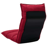 Folding Floor Chair Wine Red Fabric - Top-Down View