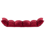 Folding Floor Chair Wine Red Fabric