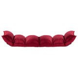 Folding Floor Chair Wine Red Fabric - 45-Degree Angle