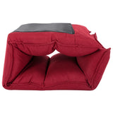 Folding Floor Chair Wine Red Fabric - Close-Up Angle