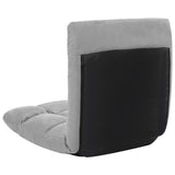 Folding Floor Chair Light Grey Microfibre - 45-Degree Angle