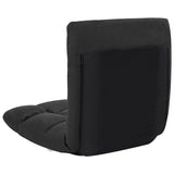Folding Floor Chair Black Microfibre - 45-Degree Angle