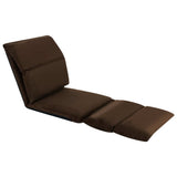 Folding Floor Chair Brown Microfibre - Side View
