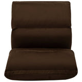 Folding Floor Chair Brown Microfibre - 45-Degree Angle