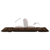 Folding Floor Chair Brown Microfibre - Low Angle