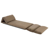 Folding Floor Chair Taupe Microfibre